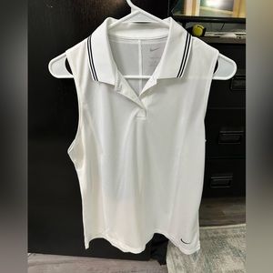 Nike dri-fit white collared polo